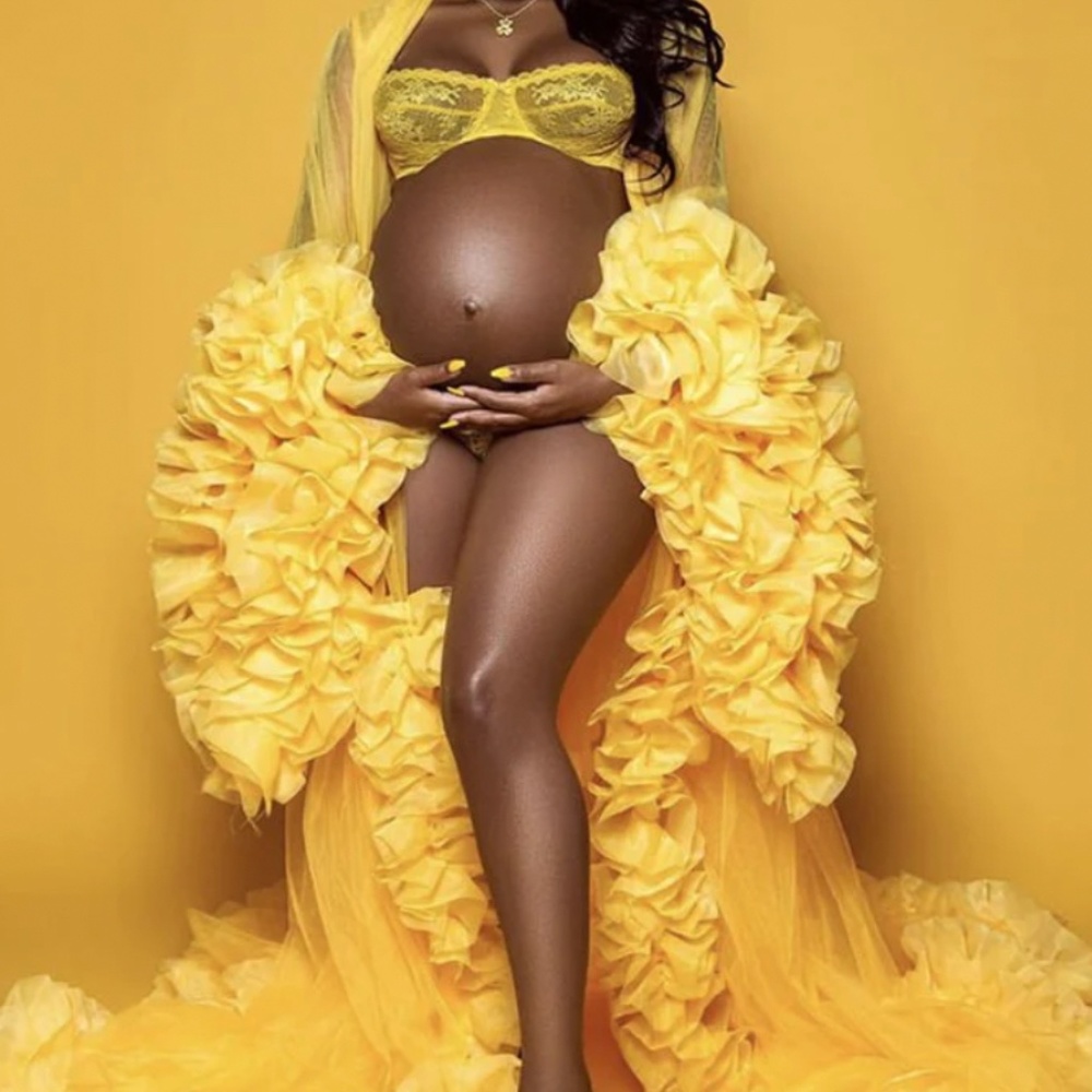 Maternity ruffle dress
